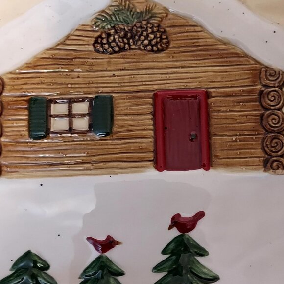 Christmas St. Nicholas Square Heartland Serving Platter.  9 3/8" Heavy Cabincore - Picture 3 of 8